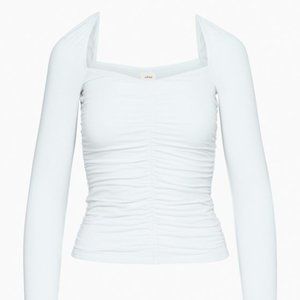 Wilfred KATZ Longsleeve Ruched Sweetheart Snowmelt Blue NWT 100479